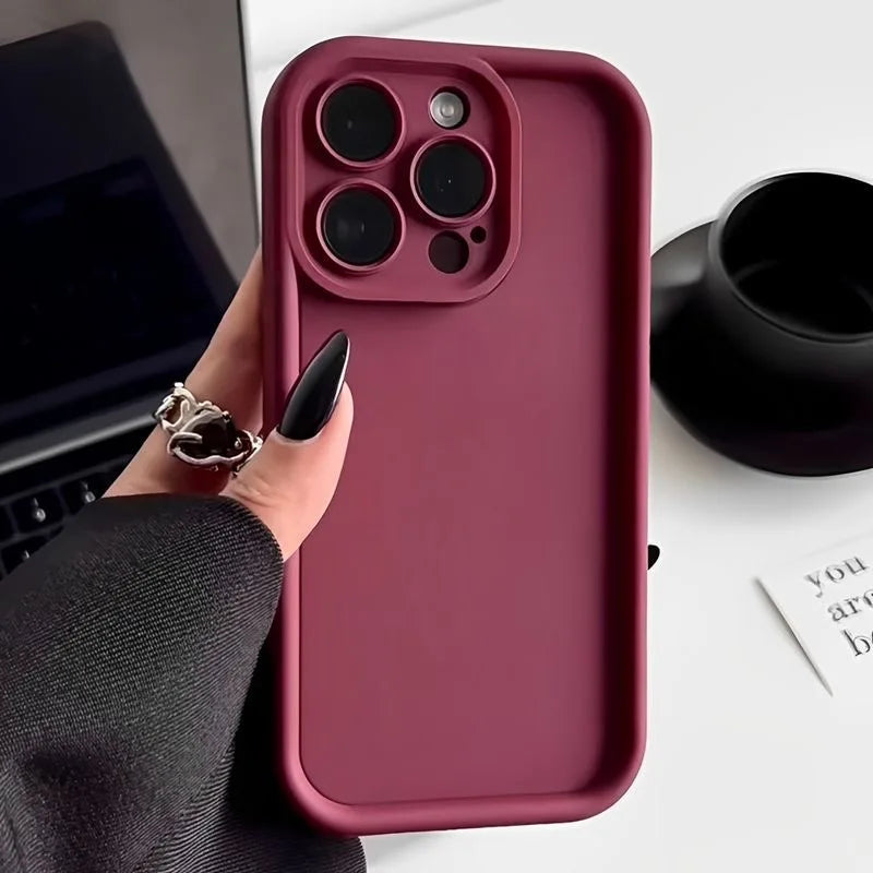 For iPhone Models: Red, White, Pink, And Black Color Soft Silicone Phone Cases