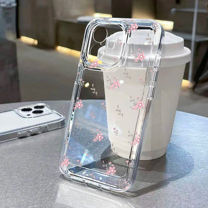 For iPhone Models Silicone Transparent Different Styles Flower Phone Cases