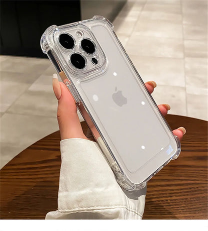 For iPhone Models Shockproof Hard Transparent Phone Case