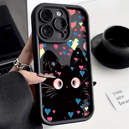 For iPhone Models Cute Cat Soft Silicone Phone Case