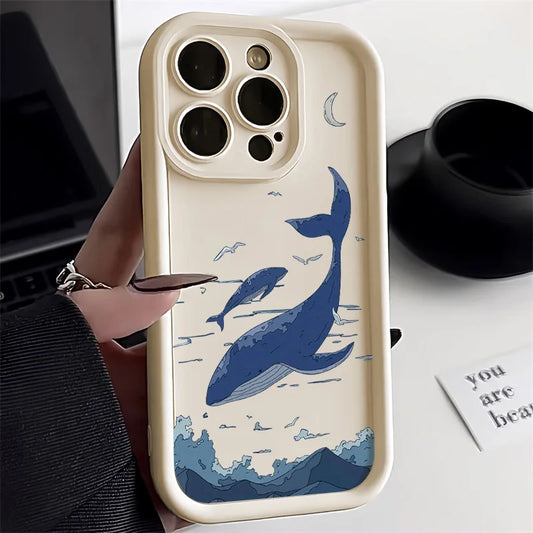 For iPhone Models Whale Soft Silicone Phone Case