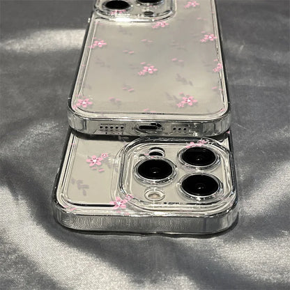 For iPhone Models Silicone Transparent Different Styles Flower Phone Cases