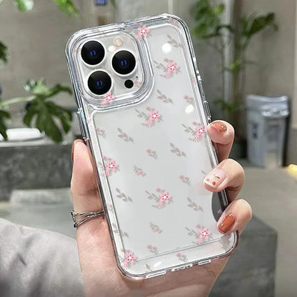 For iPhone Models Silicone Transparent Different Styles Flower Phone Cases